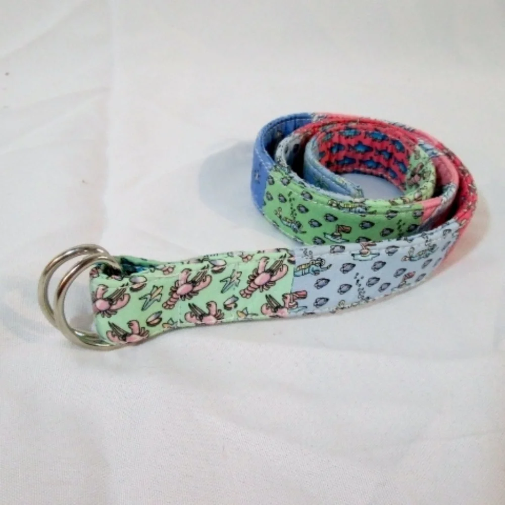Vineyard Vines Kids Belt - Green, Blue, Pink tropical vacation preppy palm trees
